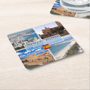 ES Balearen - Mallorca - Palma - Rechteckiger Pappuntersetzer