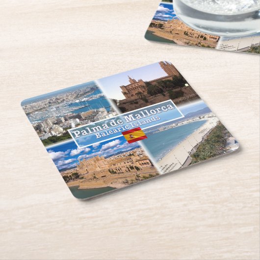 ES Balearen - Mallorca - Palma - Rechteckiger Pappuntersetzer (angewinkelt)