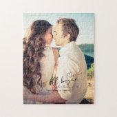 Es begann alles Elegantes Script Couple-Geschenk-F Puzzle (Vertikal)