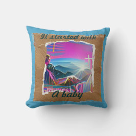 Es begann mit einer Christlichen Weihnachtskollekt Kissen