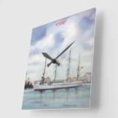 Es bemannt/bemannt/Seascape Quadratische Wanduhr (Winkel)