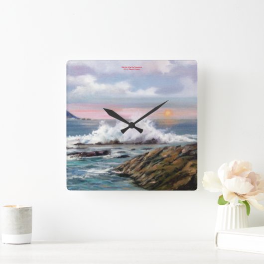 Es bemannt/bemannt/Seascape Quadratische Wanduhr (Zuhause)