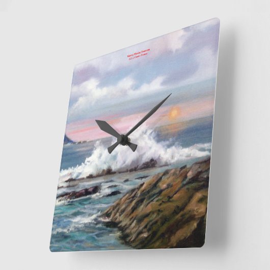 Es bemannt/bemannt/Seascape Quadratische Wanduhr (Winkel)