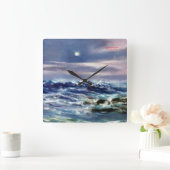 Es bemannt/bemannt/Seascape Quadratische Wanduhr (Zuhause)