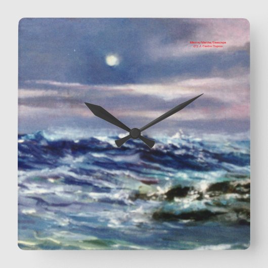 Es bemannt/bemannt/Seascape Quadratische Wanduhr (Vorderseite)