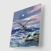 Es bemannt/bemannt/Seascape Quadratische Wanduhr (Winkel)