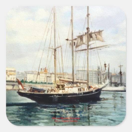 Es bemannt/bemannt/Seascape Quadratischer Aufkleber (Vorderseite)