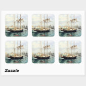 Es bemannt/bemannt/Seascape Quadratischer Aufkleber (Blatt)