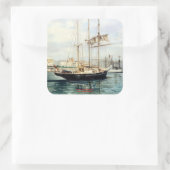 Es bemannt/bemannt/Seascape Quadratischer Aufkleber (Tasche)