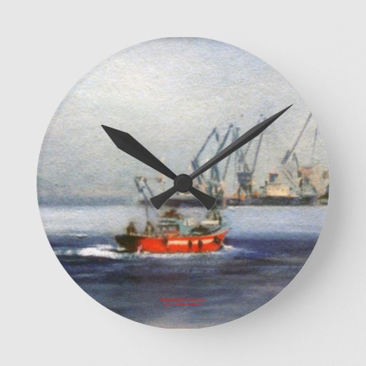 Es bemannt/bemannt/Seascape Runde Wanduhr (Vorderseite)