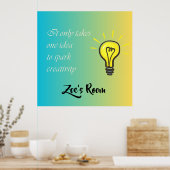 Es benötigt nur eine Idee - bearbeitbaren Namen Poster (Küche)
