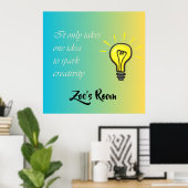 Es benötigt nur eine Idee - bearbeitbaren Namen Poster (Heimbüro)