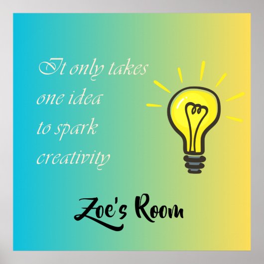 Es benötigt nur eine Idee - bearbeitbaren Namen Poster (Vorne)