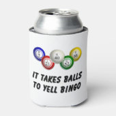 Es braucht Balls bis Yell Bingo Dosenkühler (Kanne Vorderseite)
