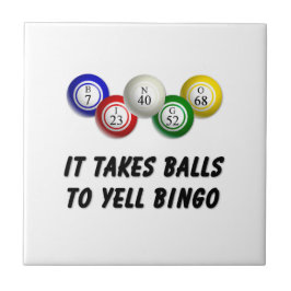 Es braucht Balls bis Yell Bingo Fliese