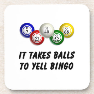 Es braucht Balls bis Yell Bingo Getränkeuntersetzer