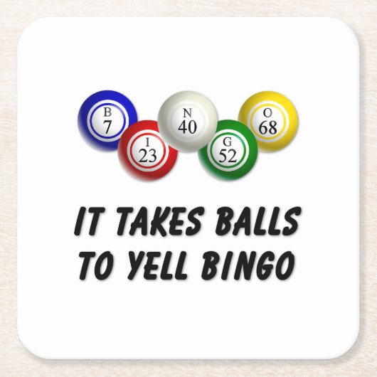 Es braucht Balls bis Yell Bingo Rechteckiger Pappuntersetzer (Vorderseite)