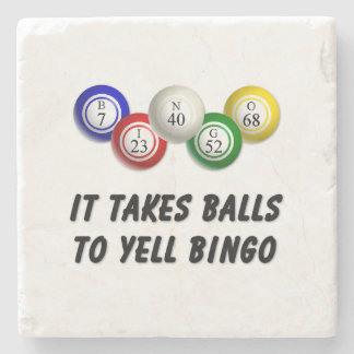 Es braucht Balls bis Yell Bingo Steinuntersetzer