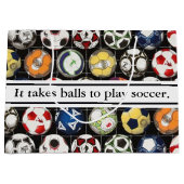 Es braucht Balls, um Fußball zu spielen Große Geschenktüte (Vorderseite)