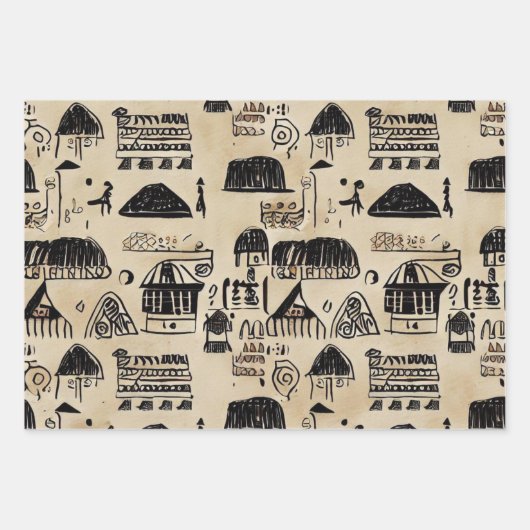 Es braucht ein afrikanisches Kulturerbe als Dorf Geschenkpapier Set (Vorderseite)