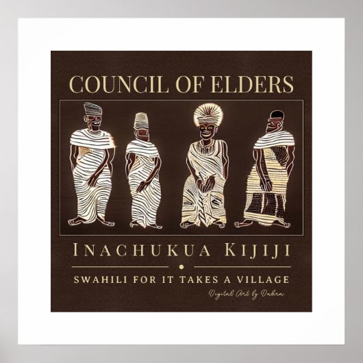 Es braucht ein Dorf - afrikanisches Kulturerbe-Rah Poster (Vorne)