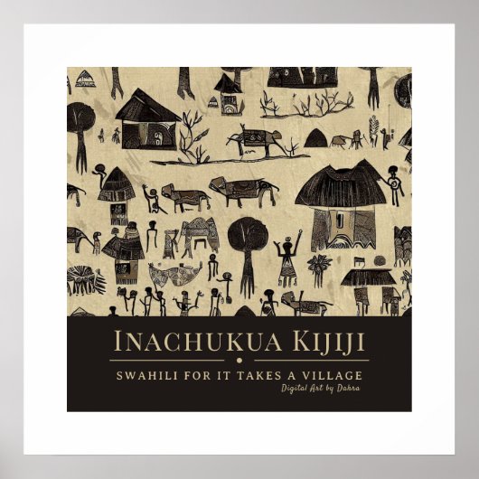 Es braucht ein Dorf - afrikanisches Kulturerbe-Rah Poster (Vorne)