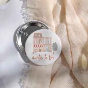Es braucht ein Dorf Baby Shower Tante wird Button