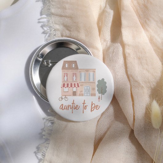 Es braucht ein Dorf Baby Shower Tante wird Button