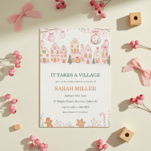 Es braucht ein Dorf - Babyshower-Einladung Einladung