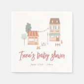 Es braucht ein Dorf Handgezeichnete Babyparty Serviette (Vorderseite)