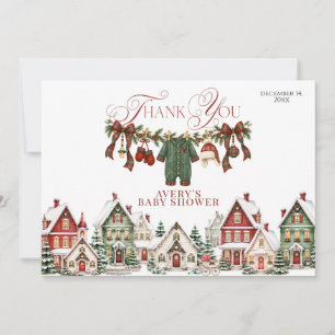 Es braucht ein Dorf Weihnachten Baby Shower Dankeskarte
