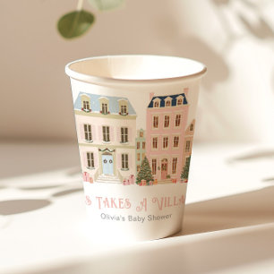 Es braucht ein Dorf Winter-Schnee-Baby-Party Pappbecher