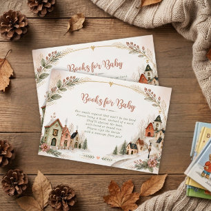 Es braucht ein Dorf Winter Vintage Babyparty Begleitkarte