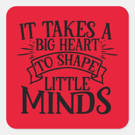 Es braucht ein großes Herz, den kleinen Geist zu f Quadratischer Aufkleber (Vorderseite)