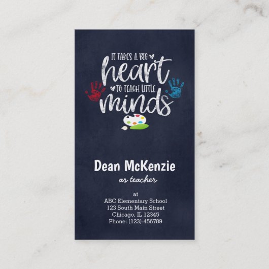 Es braucht ein großes Herz, kleinen Köpfen beizubr Visitenkarte (Vorderseite)