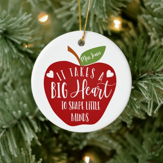 es braucht ein großes Herz Lehrer Apfelwein Weihna Keramik Ornament (Baum)