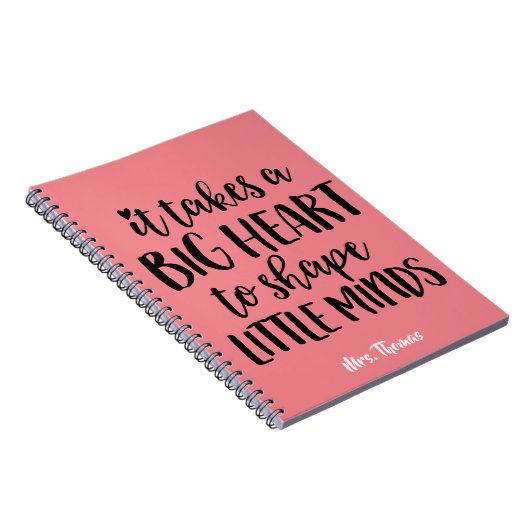 Es braucht ein großes Herz - Lehrergeschenk Notizblock (Rechte Seite)