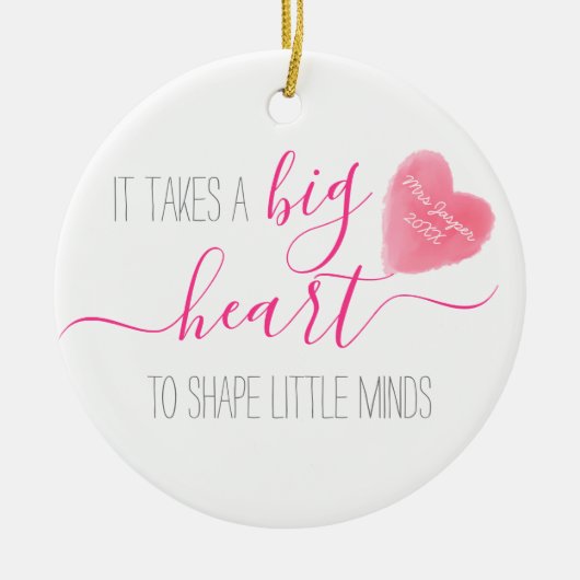 es braucht ein großes Herz, um den kleinen Geist z Keramik Ornament (Vorne)