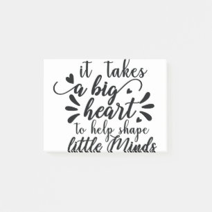 es braucht ein großes Herz, um den kleinen Geist z Post-it Klebezettel