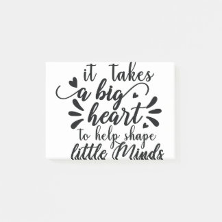 es braucht ein großes Herz, um den kleinen Geist z Post-it Klebezettel