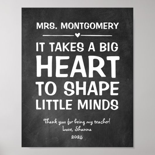 Es braucht ein großes Herz, um kleine Gedanken zu Poster (Vorne)