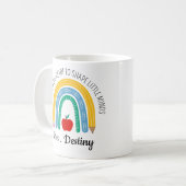 Es braucht ein großes Herz, um kleine Minds Lehrer Kaffeetasse (Vorderseite Links)