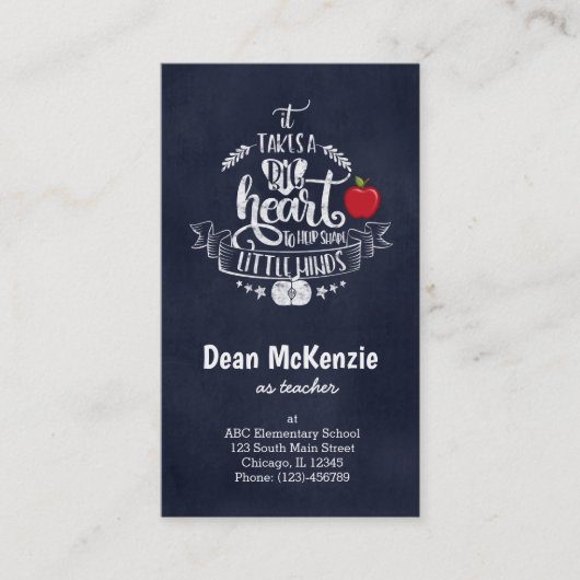 Es braucht ein großes Herz Visitenkarte (Vorderseite)