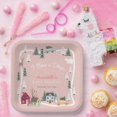 Es braucht ein Village Holiday Pink Baby Dusche Pappteller (Party)