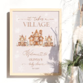 Es braucht ein Village Winter Baby Dusche Willkomm Poster
