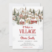 Es braucht eine Baby-Dusche im Dorf Einladung (Vorderseite)