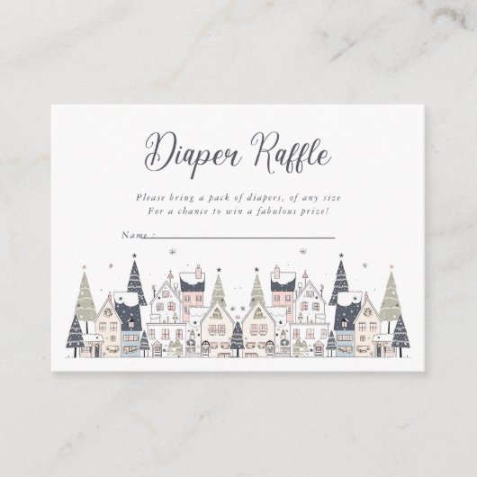 Es braucht eine Baby-Dusche im Dorf Schnee Begleitkarte (Vorderseite)