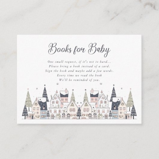 Es braucht eine Baby-Dusche im Dorf Schnee Begleitkarte (Vorderseite)
