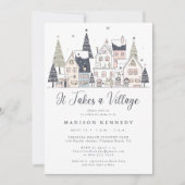 Es braucht eine Baby-Dusche im Dorf Schnee Einladung (Vorderseite)