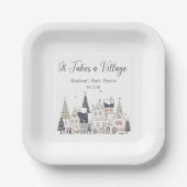 Es braucht eine Baby-Dusche im Dorf Schnee Pappteller (Vorderseite)